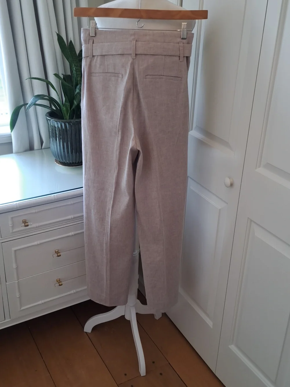 NWT Banana Republic Womens Linen Blend Wide Leg High-Rise Trouser Pants 6‎